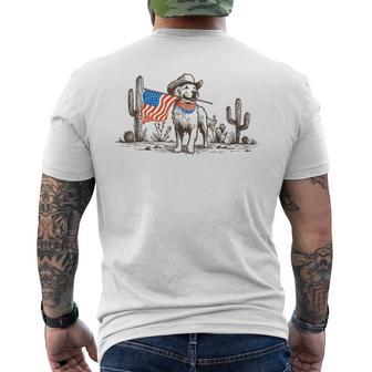Merica Golden Retriever Dog American Flag Western Patriotic Men's T-shirt Back Print - Thegiftio UK