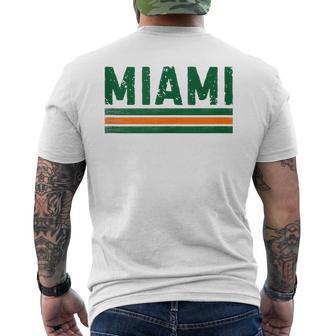 Miami Florida Fl Vintage Retro Orange Athletic Sports Men's T-shirt Back Print - Thegiftio