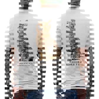 Mischief In Fur 猫写真 キジトラ 猫好き ネタ 猫しもべ 猫飼い 猫依存症 猫オーナー メンズTシャツ バックプリント - Kawaiitshirt