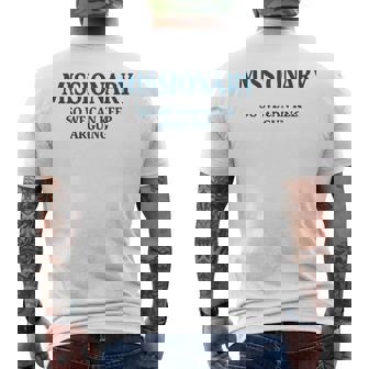 Missionary So We Can Keep Arguing Men's T-shirt Back Print | Mazezy