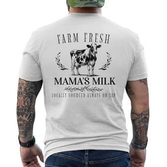 Fresh Milk Mama's Dairy Farm Breastfeeding Men's T-shirt Back Print - Thegiftio UK