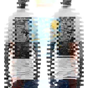 Mothman Cryptid Cryptozoology 星月夜 ゴッホ絵画 メンズTシャツ バックプリント - Kawaiitshirt