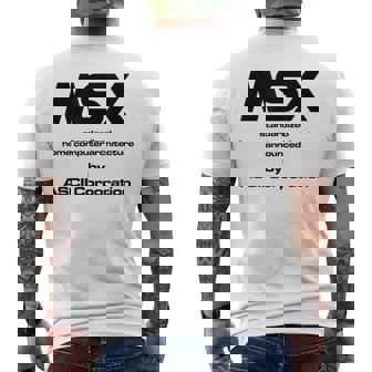 Msx コンピューター メンズTシャツ バックプリント - Kawaiitshirt