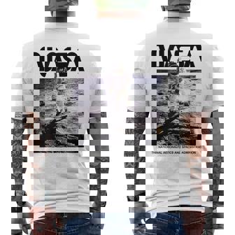 Nasaアポロ11号の月面宇宙飛行士の有名なワームロゴ メンズTシャツ バックプリント - Kawaiitshirt