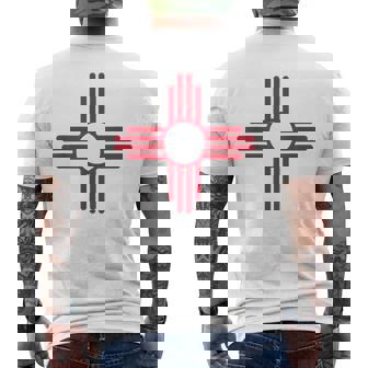 New Mexico Flag Zia Sun Symbol Men's T-shirt Back Print - Thegiftio UK