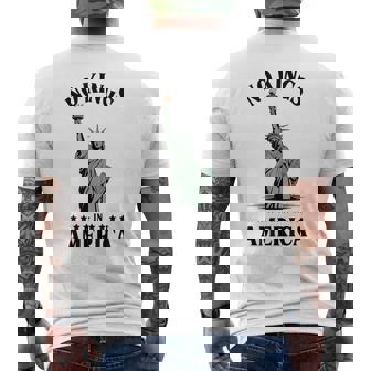 No Kings In America Statue Of Liberty Men's T-shirt Back Print | Mazezy