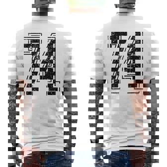 Number 74 Aged Grungeintage Jersey Team Fan Blue T-shirt da uomo con stampa posteriore - Novitaregali