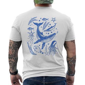 Ocean Marine Life Collection Sea Life Lover Men's T-shirt Back Print - Thegiftio UK