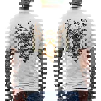 Old School Camo Dad Hunting Deer Father's Day Hunter Dad Men's T-shirt Back Print - Monsterry