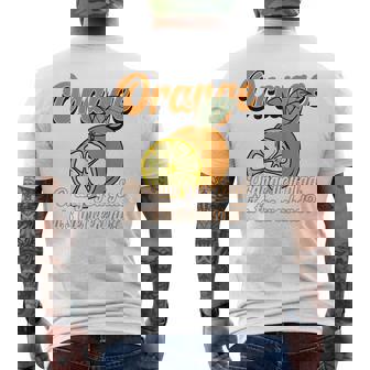 Orange You Glad It's The Weekend Fun Citrus Fruit Back メンズTシャツ バックプリント - Kawaiitshirt