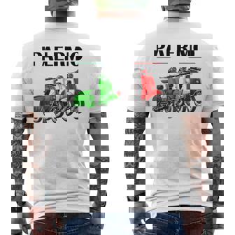 Palermo Italyouvenir Classiccooter Bandera Italiana Palermo Camiseta Hombre Estampado Espalda - Regaloses