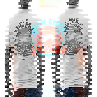 Palm Beach Florideacances Océan Palmier Été Coucher De Soleil T-shirt imprimé au dos - Cadeauxyz