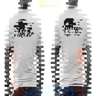 Papabear Papa Bear With Baby Daddy Dad Fathers Day Outfit Men's T-shirt Back Print - Thegiftio