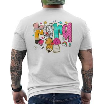 Para Paraprofessional Coquette First Day Back To School Men's T-shirt Back Print - Thegiftio UK