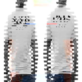 Paris With France Flag Novelty Graphic & Cool s メンズTシャツ バックプリント - Kawaiitshirt