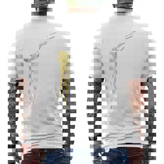 Pasta Divertida Amante De La Comida Italiana Comer Espaguetis Con Tenedor Camiseta Hombre Estampado Espalda - Regaloses