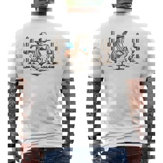 Patriotic Goose Vintage Cowboy Usa American Flag 4Th Of July Men's T-shirt Back Print - Monsterry
