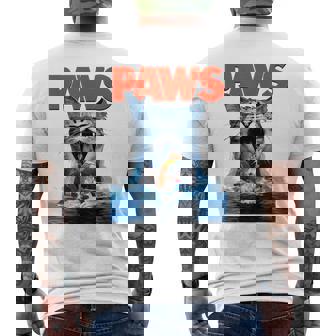 Paws Cat Lover ホラー映画 パロディ メンズTシャツ バックプリント - Kawaiitshirt
