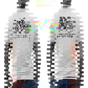 Peace Love Bowling Tie Dye Bowling Lovers Men's T-shirt Back Print - Monsterry