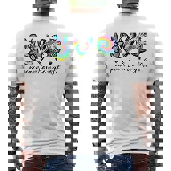 Peace Love Golf Player Tie Dye Golf Lovers Men's T-shirt Back Print - Thegiftio UK