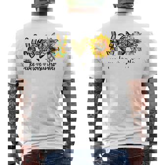 Peace Love サンシャイン ヒッピー ひまわり ヒマワリ 恋人へのギフト メンズTシャツ バックプリント - Kawaiitshirt