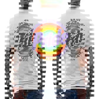 Pride Removes Stubborn Orange Stains Pride Month Lgbtq Retro Men's T-shirt Back Print | Mazezy
