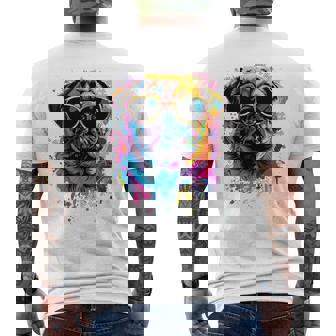 Pug Dog Lovers カラフル ポップアート パグ 長袖tシャツ メンズTシャツ バックプリント - Kawaiitshirt