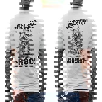 Questquad ブロッコリー 面白い 猫好き メンズTシャツ バックプリント - Kawaiitshirt