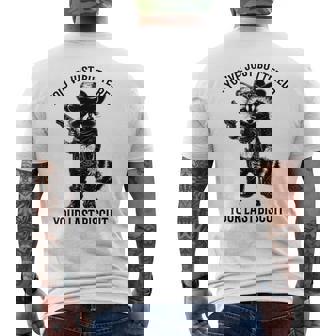 Raccoon Cowboy You've Just Buttered Your Last Biscuit Men's T-shirt Back Print - Thegiftio
