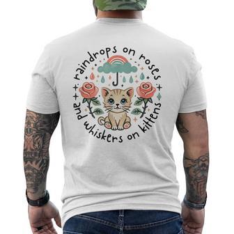 Raindrops On Roses Kittens Theatre Sound Of Music Musical Men's T-shirt Back Print - Thegiftio UK