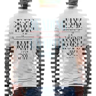 Reading Is My Favorite Sport Book Lover Saying Quote Men's T-shirt Back Print - Thegiftio UK
