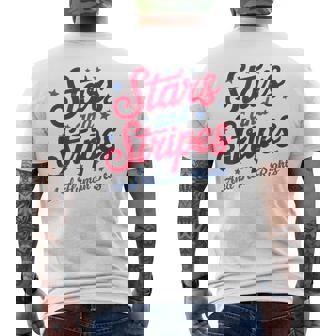 Red Blue White American Stars Stripes And Human Right Men's T-shirt Back Print - Thegiftio UK