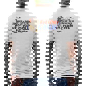 Red White & Bruh America Fish Patriotic Fishing 4Th Of July Men's T-shirt Back Print - Monsterry