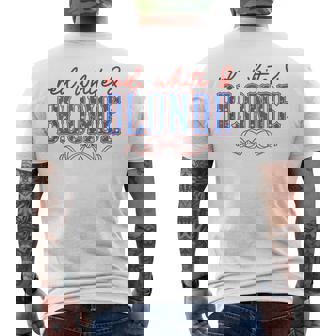 Red White And Blonde Western Country Cowgirl 4Th Of July Men's T-shirt Back Print | Mazezy