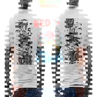 Red White Bruh Bass Fish 4Th Of July Youth Boy Patriotic Men's T-shirt Back Print | Mazezy
