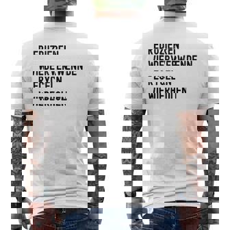 Reduzieren Wiederverwenden Recyceln Wiederholen メンズTシャツ バックプリント - Kawaiitshirt