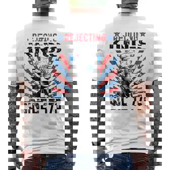Rejecting Kings Since 1776 Distressed Usa Flag Vintage Men's T-shirt Back Print | Mazezy