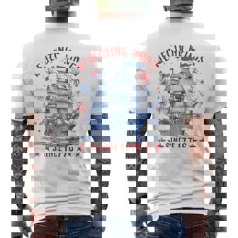 Rejecting Kings Since 1776 Liberty Patriotic Usa Sailboat Men's T-shirt Back Print | Mazezy