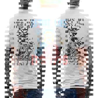 Resist Like It's 1776 No Kings Liberty Statue 4Th Of July Men's T-shirt Back Print - Monsterry