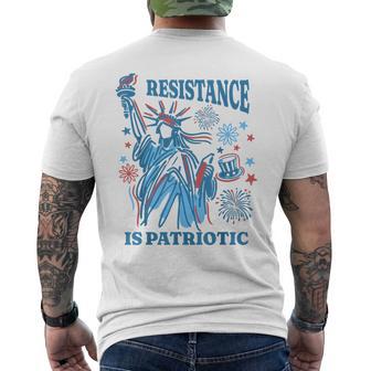 Resistance Is Patriotic Statue Of Liberty 4Th Of July Men's T-shirt Back Print - Thegiftio UK