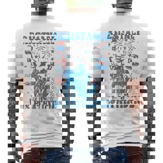 Resistance Is Patriotic Statue Of Liberty 4Th Of July Resist Men's T-shirt Back Print | Mazezy