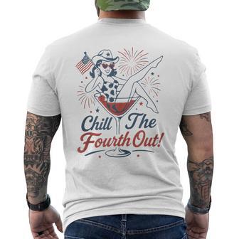 Retro Chill The Fourth Out Firework 4Th Of July Drink Men's T-shirt Back Print - Thegiftio UK