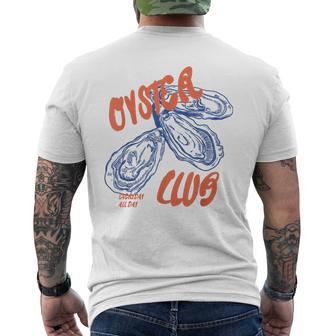 Retro Oyster Club Seafood Lovers Enthusiasts Saying Men's T-shirt Back Print - Thegiftio UK