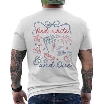 Retro Red White And Due Pregnancy Reveal 4Th Of July Men's T-shirt Back Print - Thegiftio UK