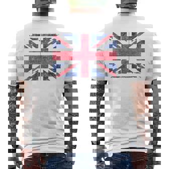 Retro Union Jack Vintage British Flag Great Britain Uk Men's T-shirt Back Print | Mazezy