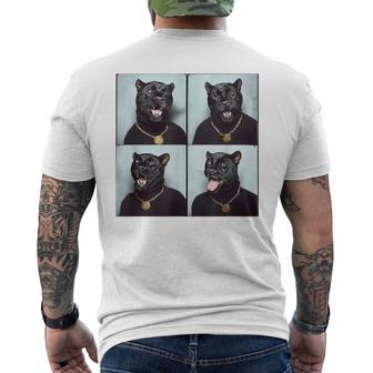 Retro Zoo Animal Portrait Panther Lovers Men's T-shirt Back Print - Thegiftio