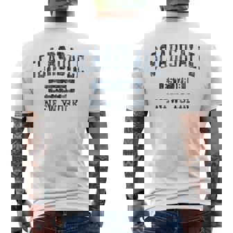 Scarsdale New York Ny ビンテージスポーツデザイン ネイビー メンズTシャツ バックプリント - Kawaiitshirt