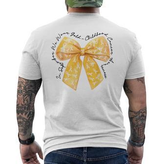 In September We Wear Gol-D Childhood Cancer Coquette Bow Men's T-shirt Back Print - Thegiftio UK