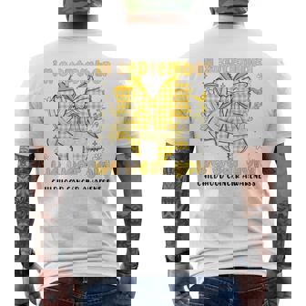 In September We Wear Gold Bow Childhood Cancer Awareness Men's T-shirt Back Print | Mazezy