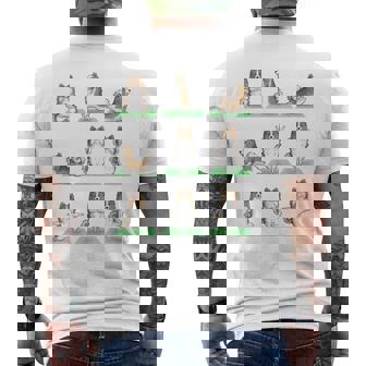 Shetland シープドッグ シェルティ 犬 ヨガ ポーズ ワークアウト エクササイズ メンズTシャツ バックプリント - Kawaiitshirt